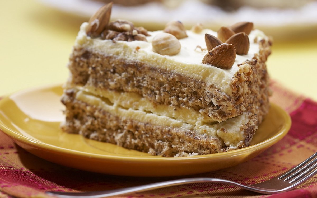 Торт с шоколадом и орехами