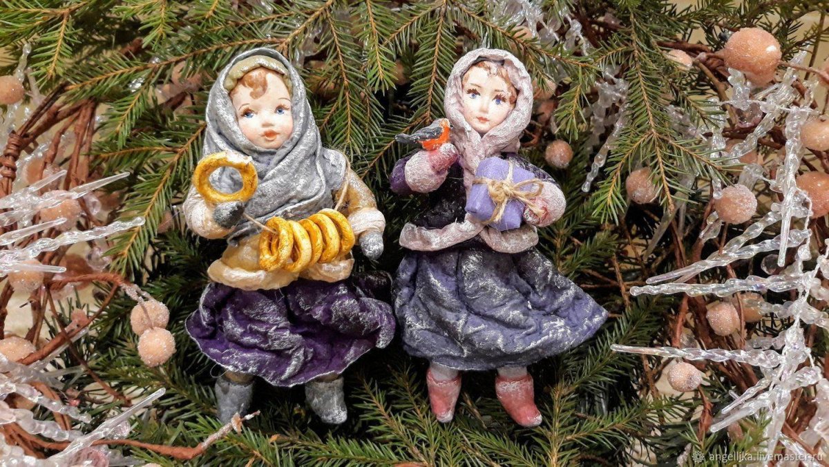 Ватная игрушка елочка