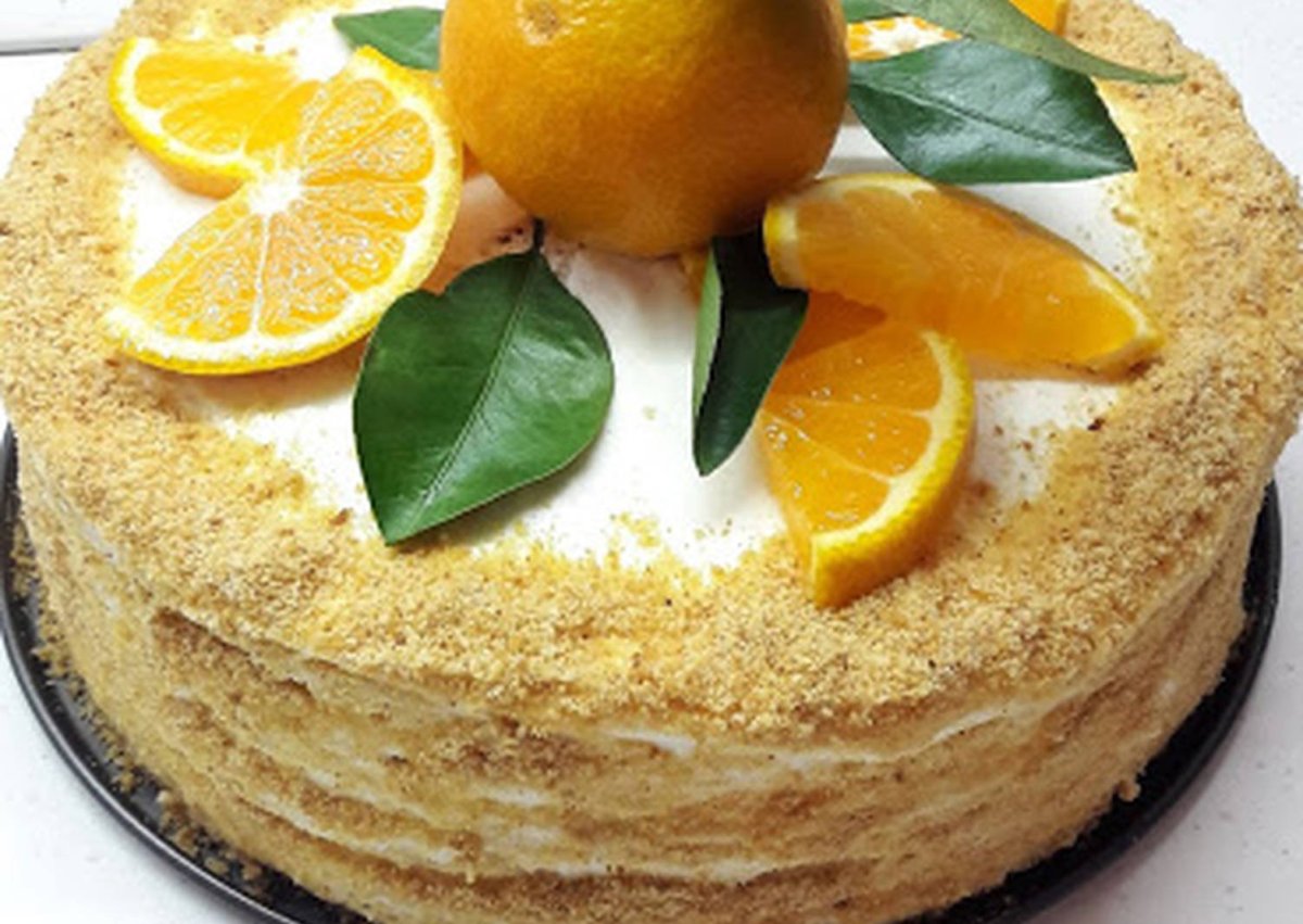 Бисквит апельсиновый для торта