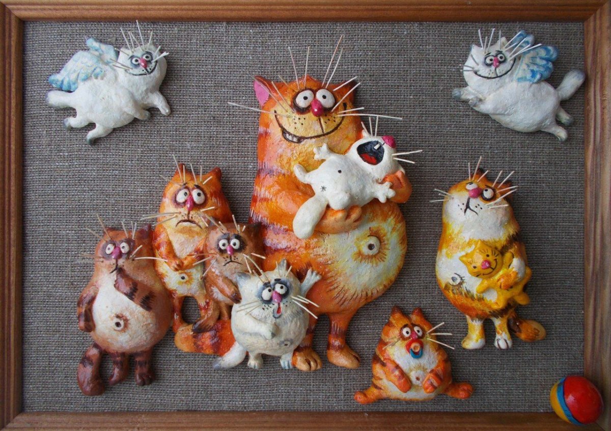 Котики из соленого теста