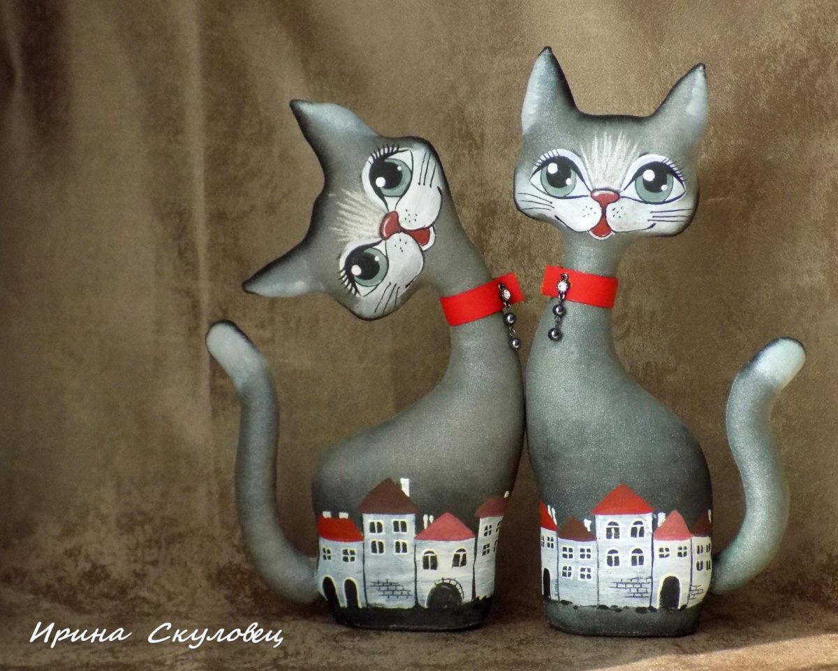 Текстильные котики Ирины Скуловец