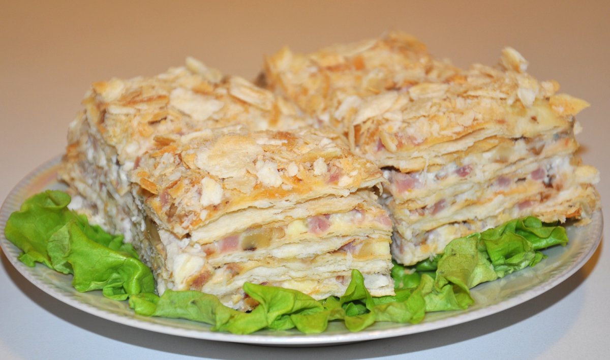 Закусочный торт Наполеон мясной