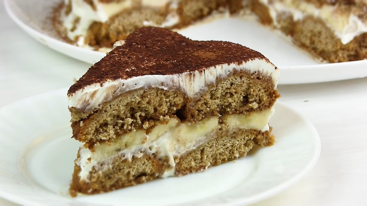 Торт из овсяного печенья без выпечки с кофе