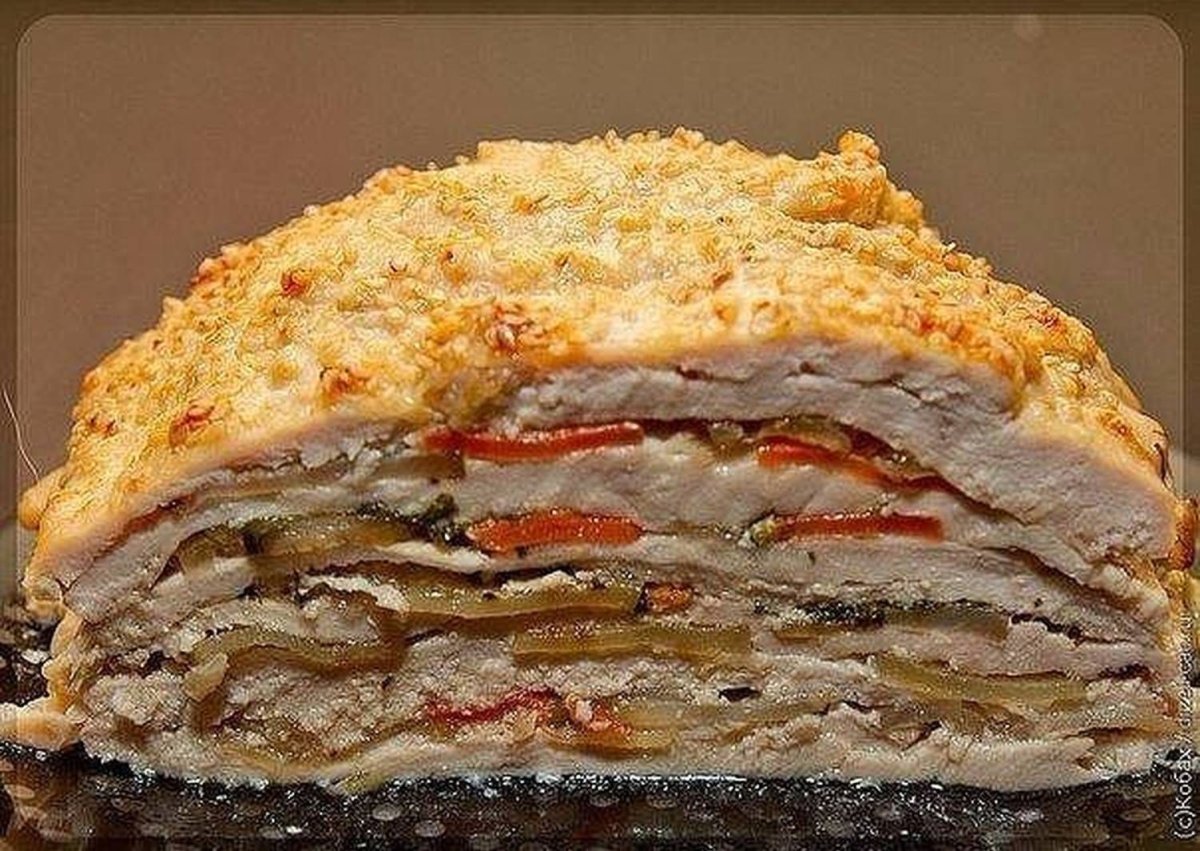 Куриная грудка слоями в духовке