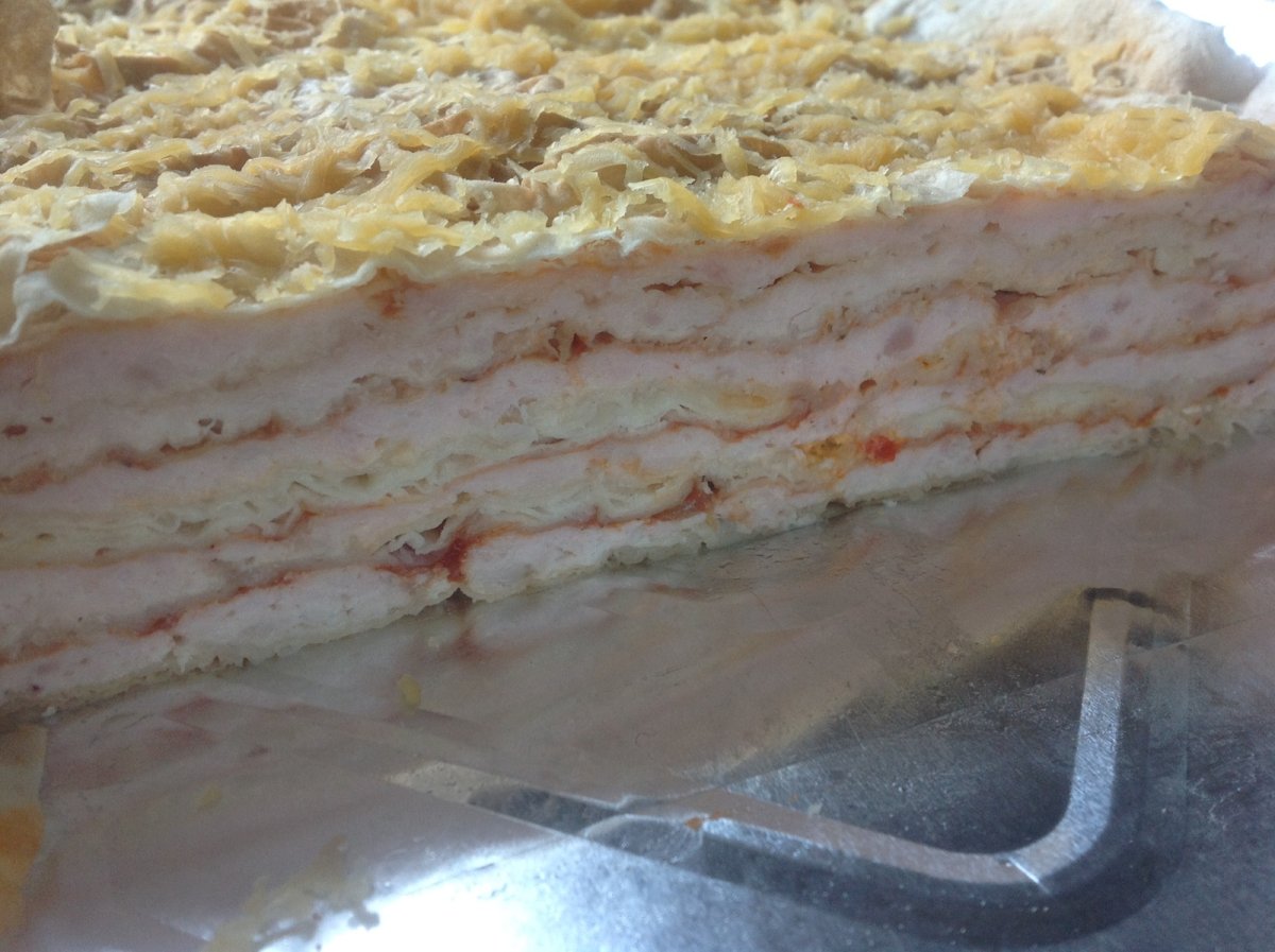 Куриный торт из фарша на сковороде