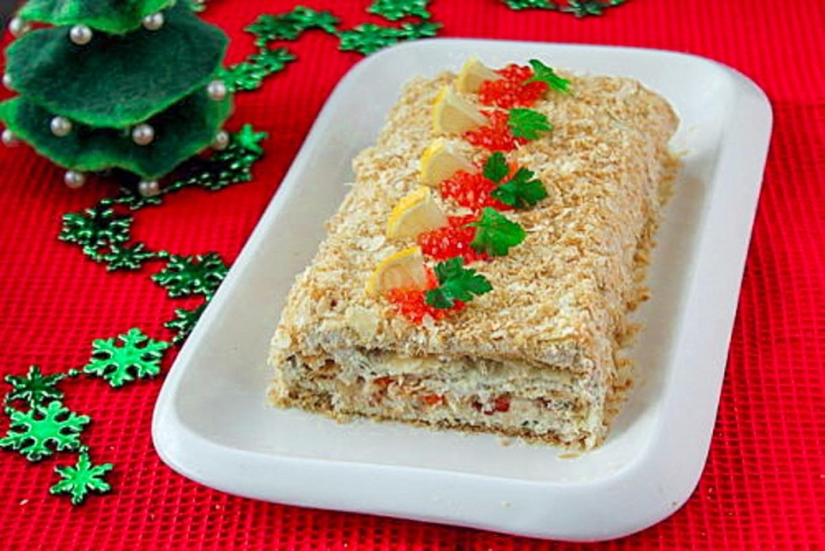 Торт из вафельных коржей с фруктами