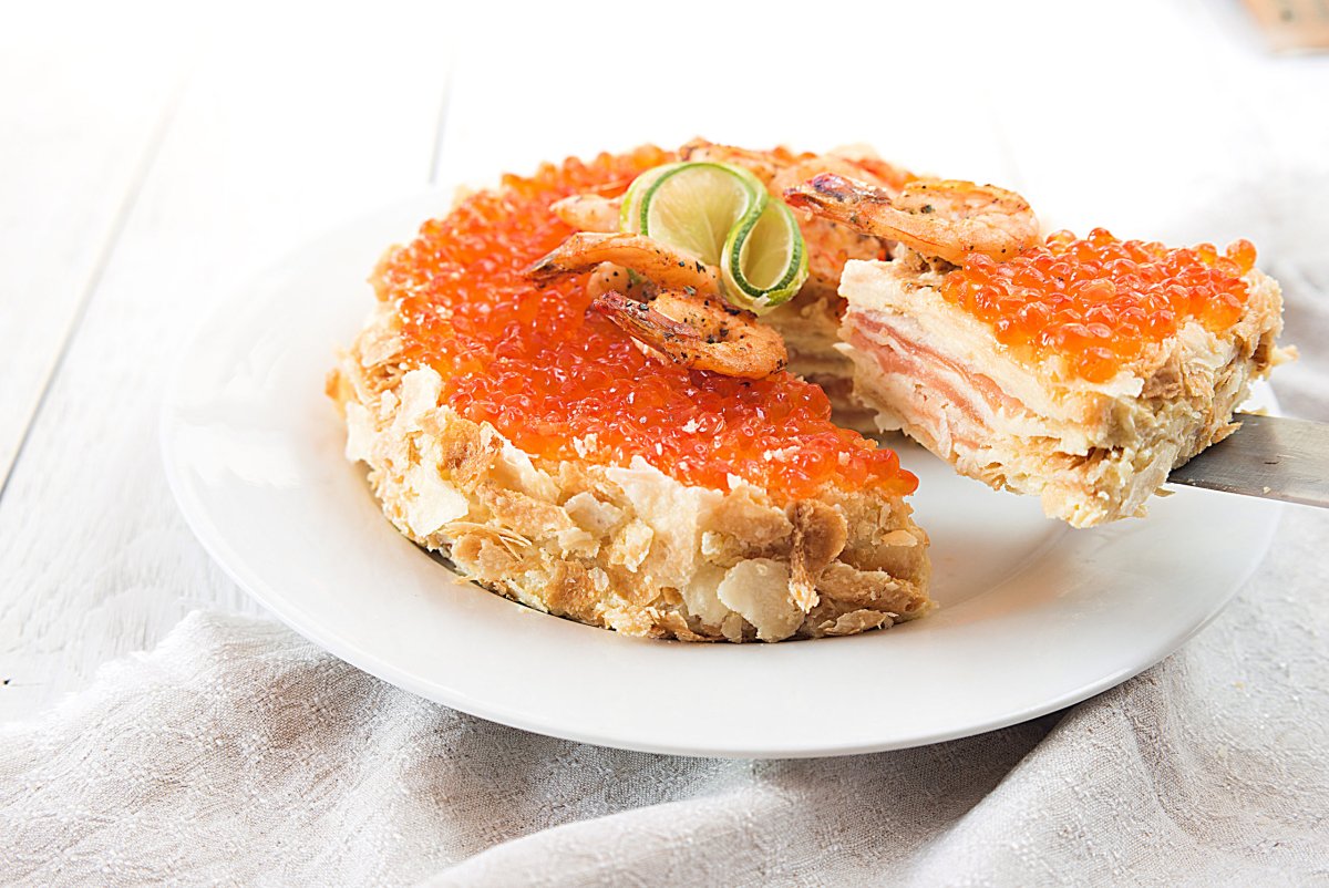 Закусочный торт Наполеон мясной