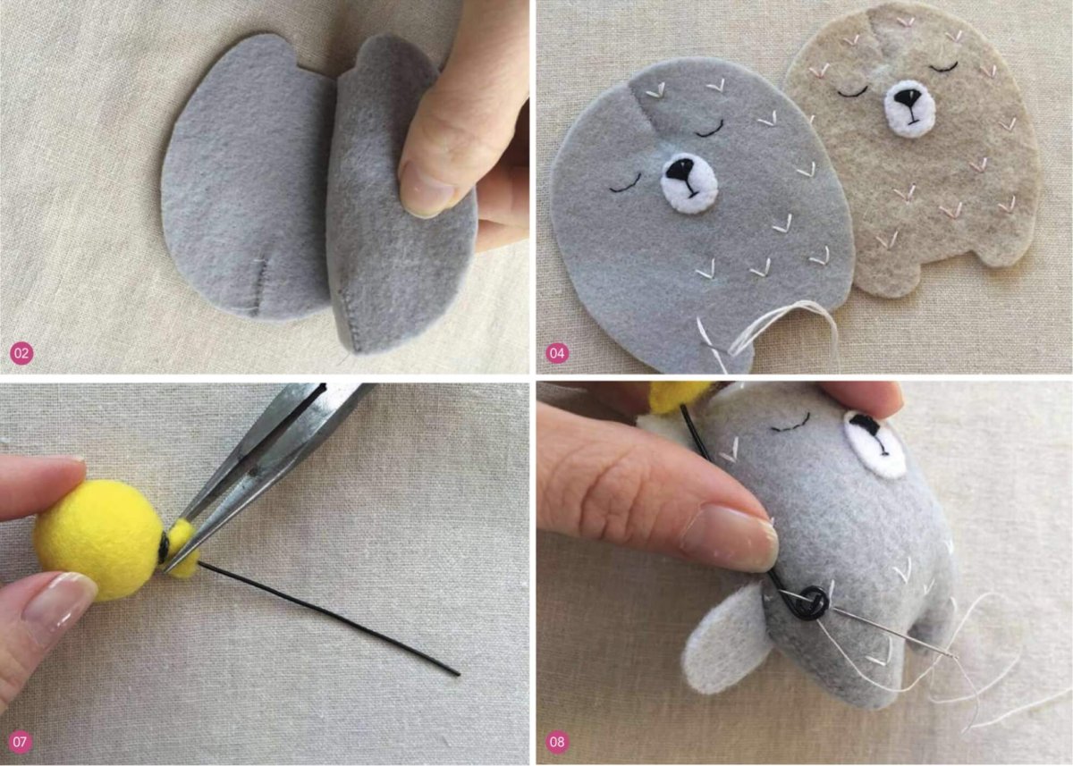 Ключница кролик из фетра