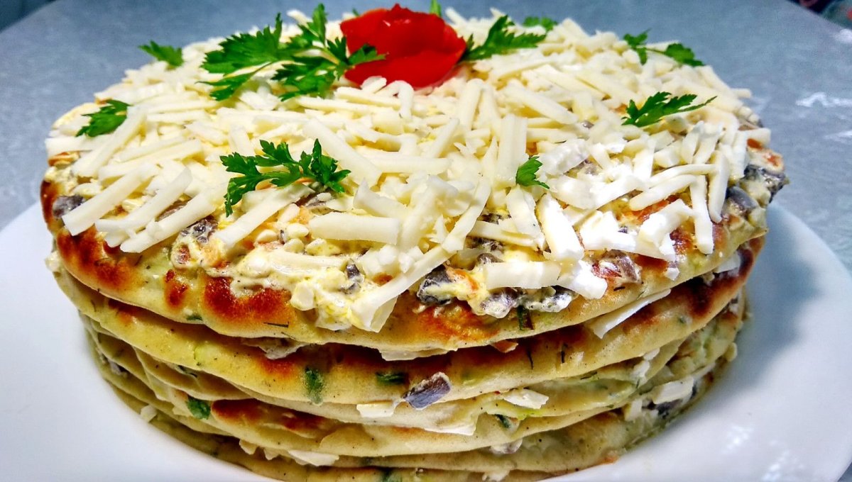 Торт из кабачковых блинов