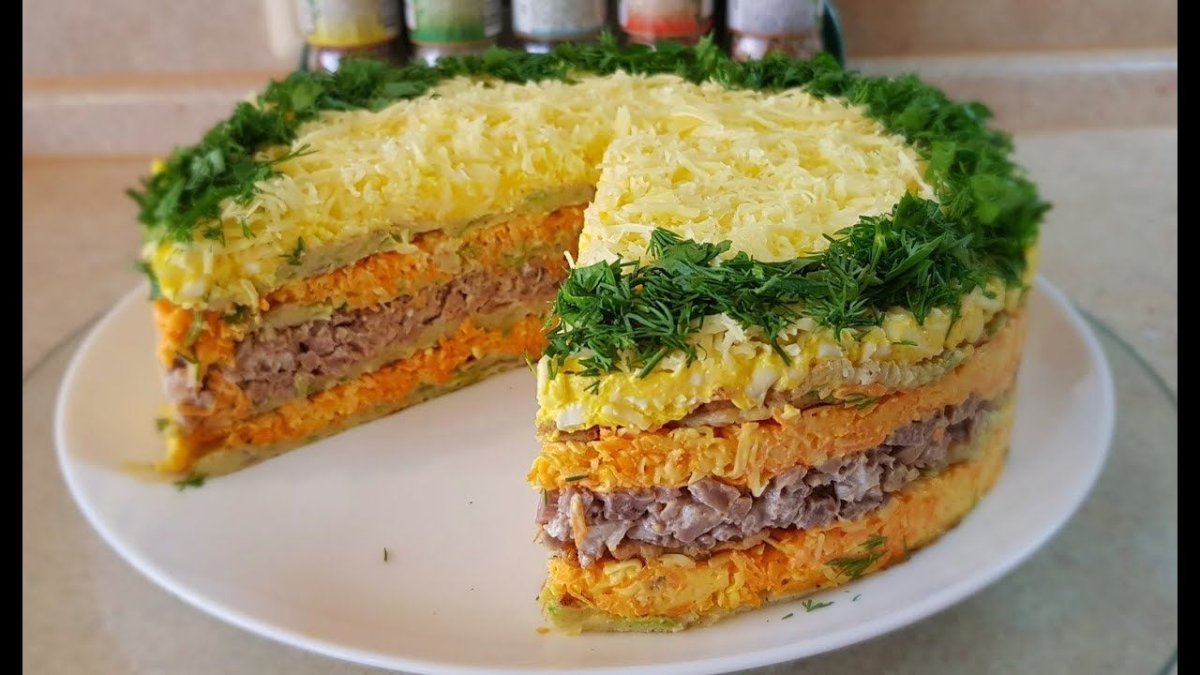 Кабачковый закусочный торт