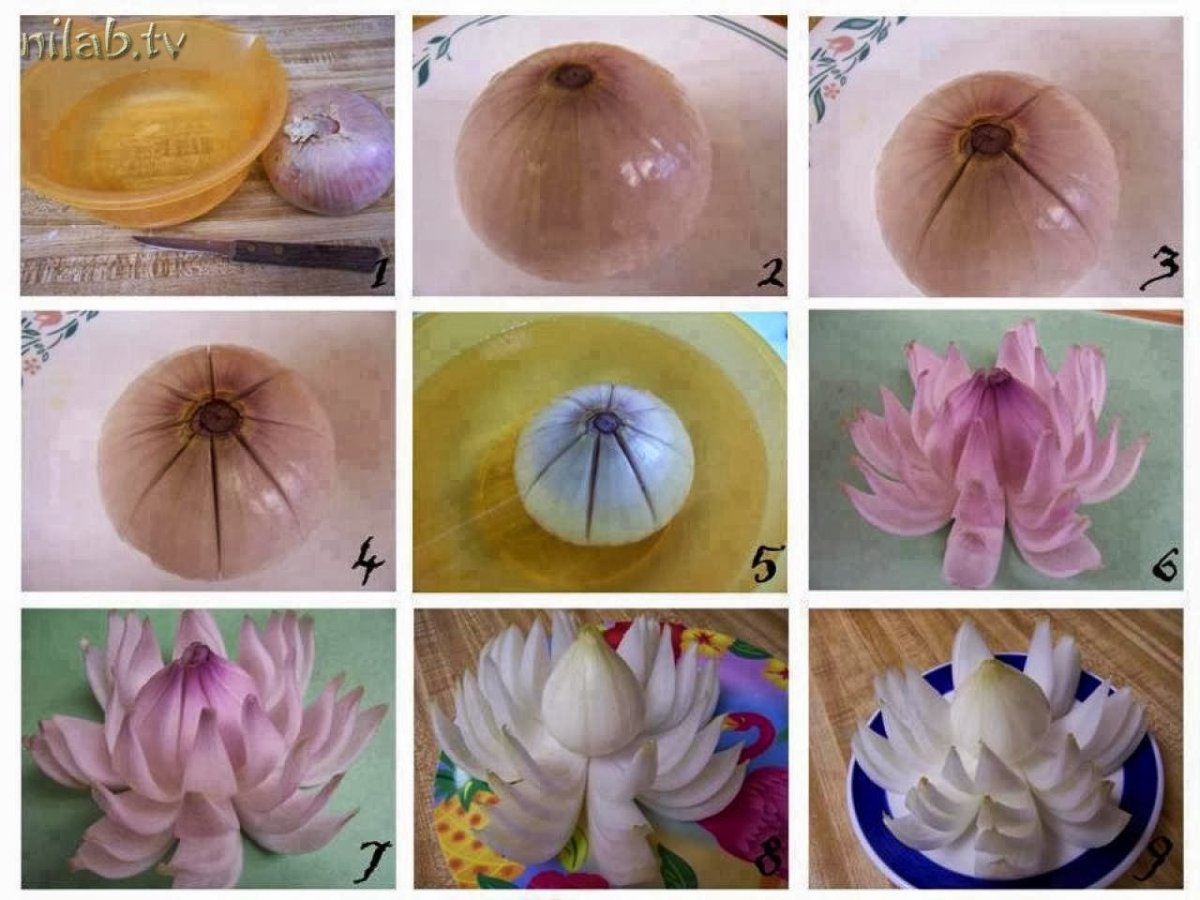 Украшения из красного лука