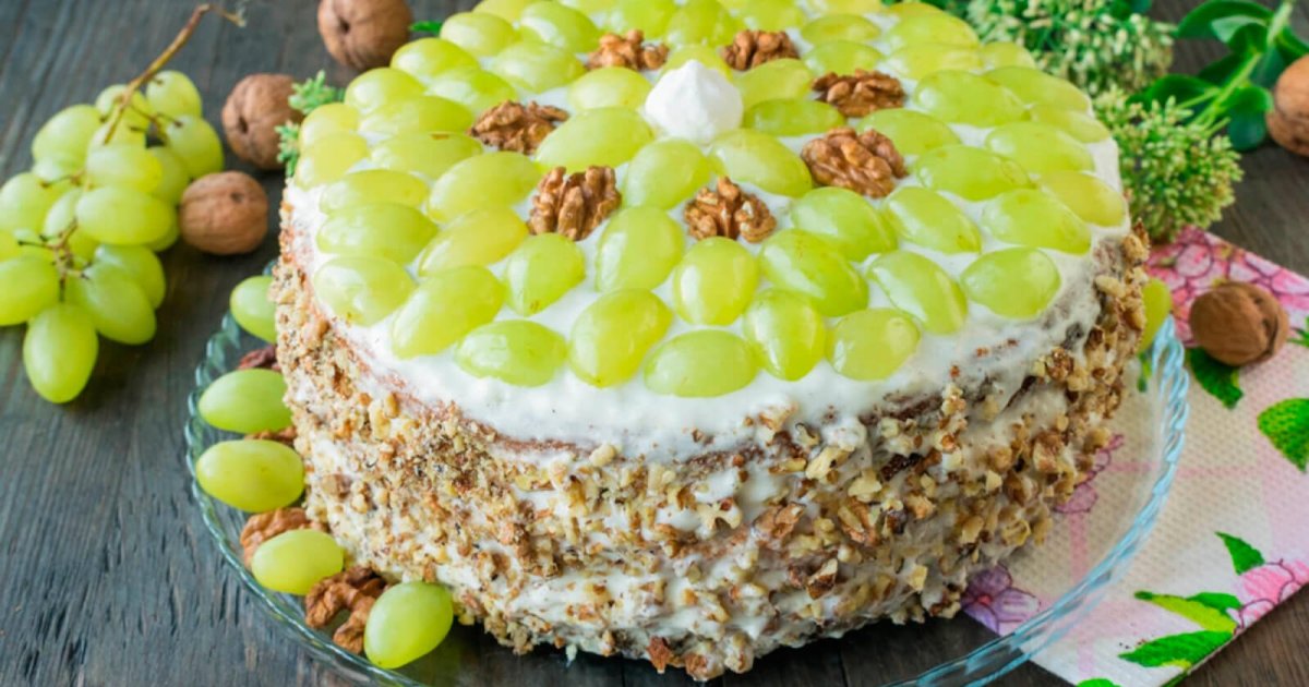Торт без выпечки с крекером рыбки