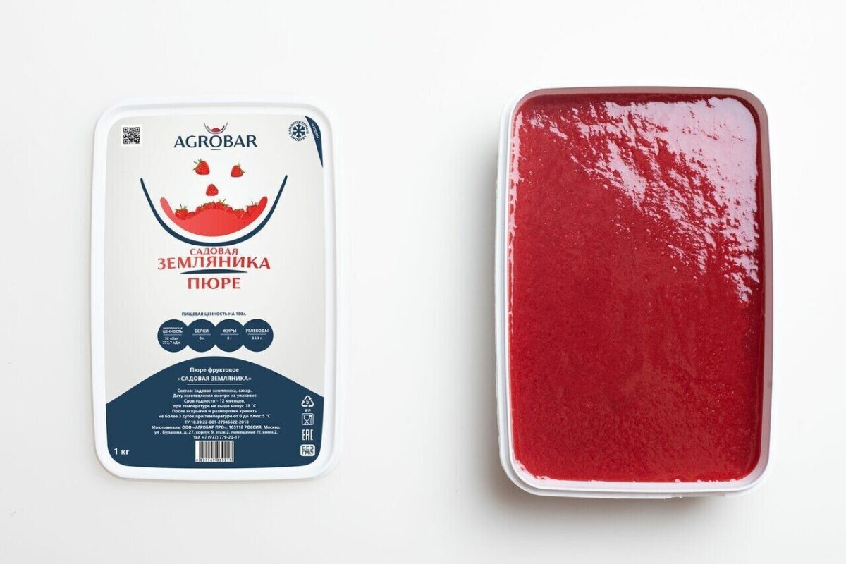 Пюре агробар клубника 1 кг