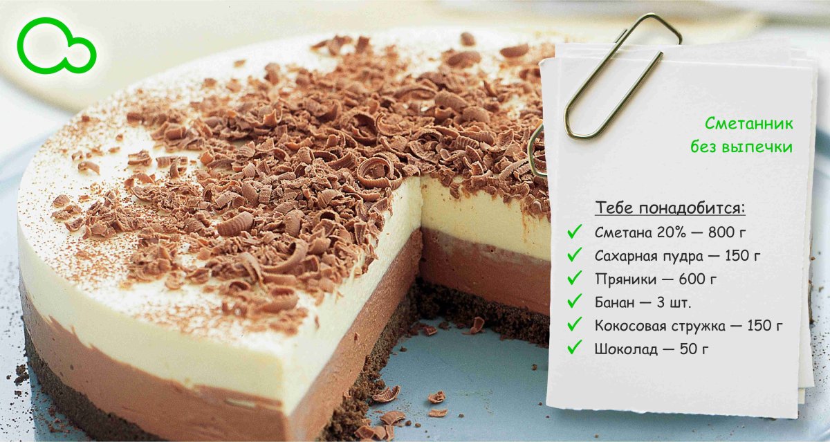 Вкусный торт без выпечки в домашних