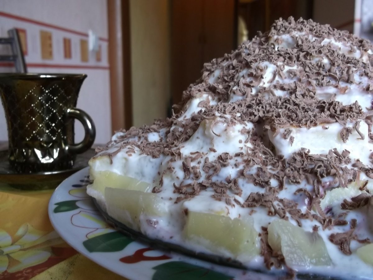 Торт Панчо без выпечки с ананасом
