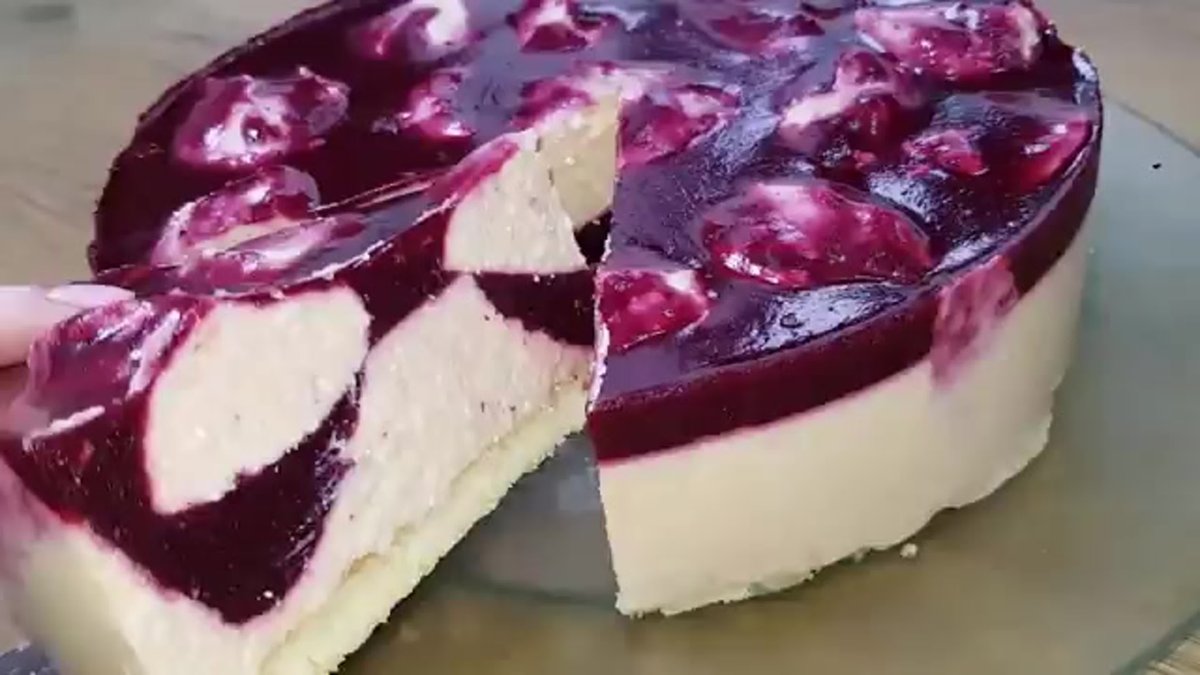 Чизкейк без выпечки с творогом и желатином