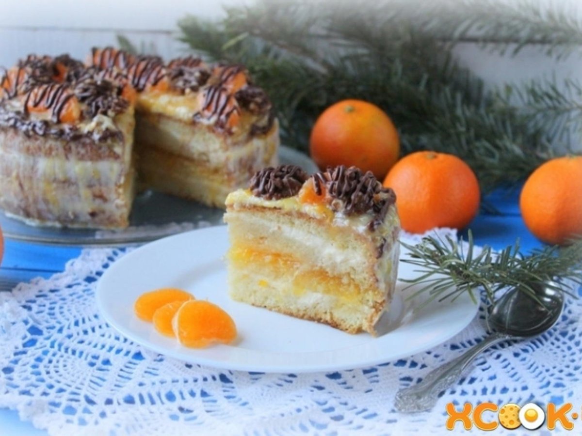 Муссовый торт с персиками