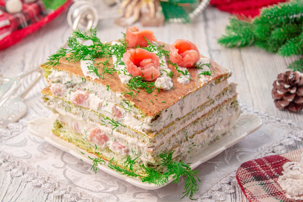 Закусочный печеночный тортик