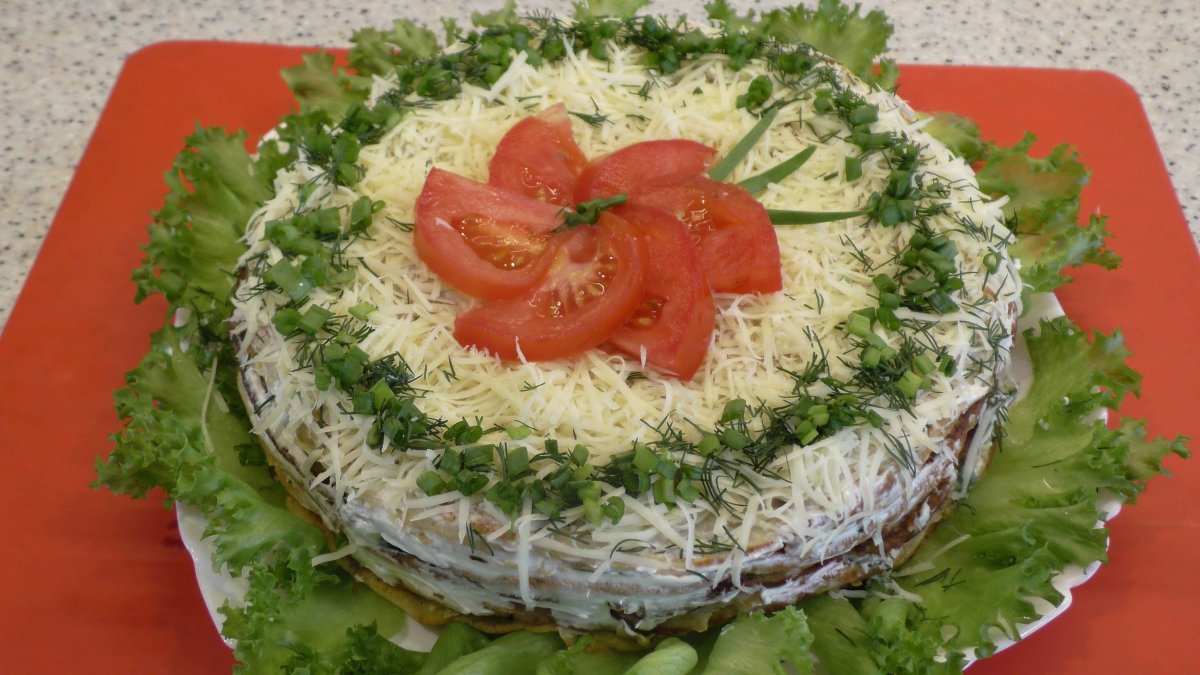 Закусочный блинчатый торт