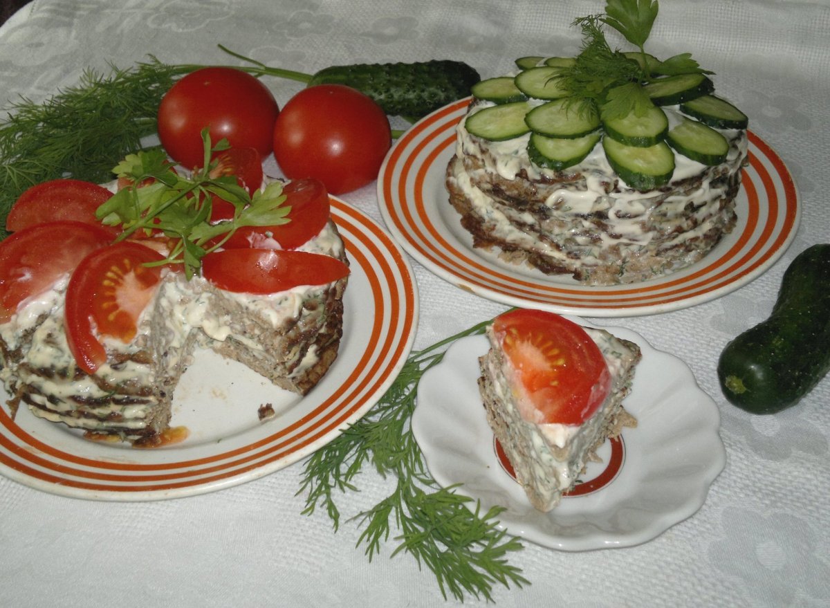 Кабачковый закусочный торт