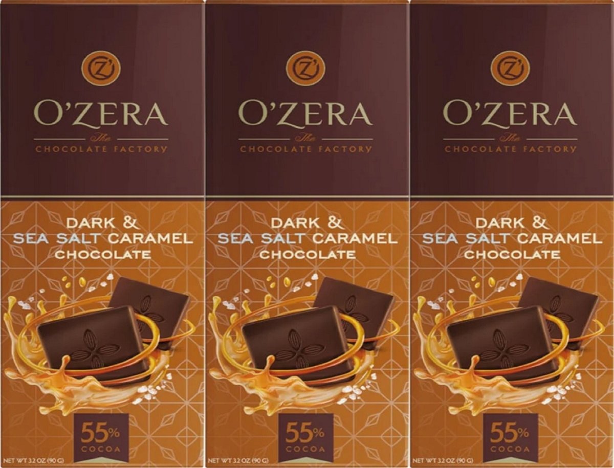 Шоколад o`Zera Горький Dark&Sea Salt Caramel 90гр
