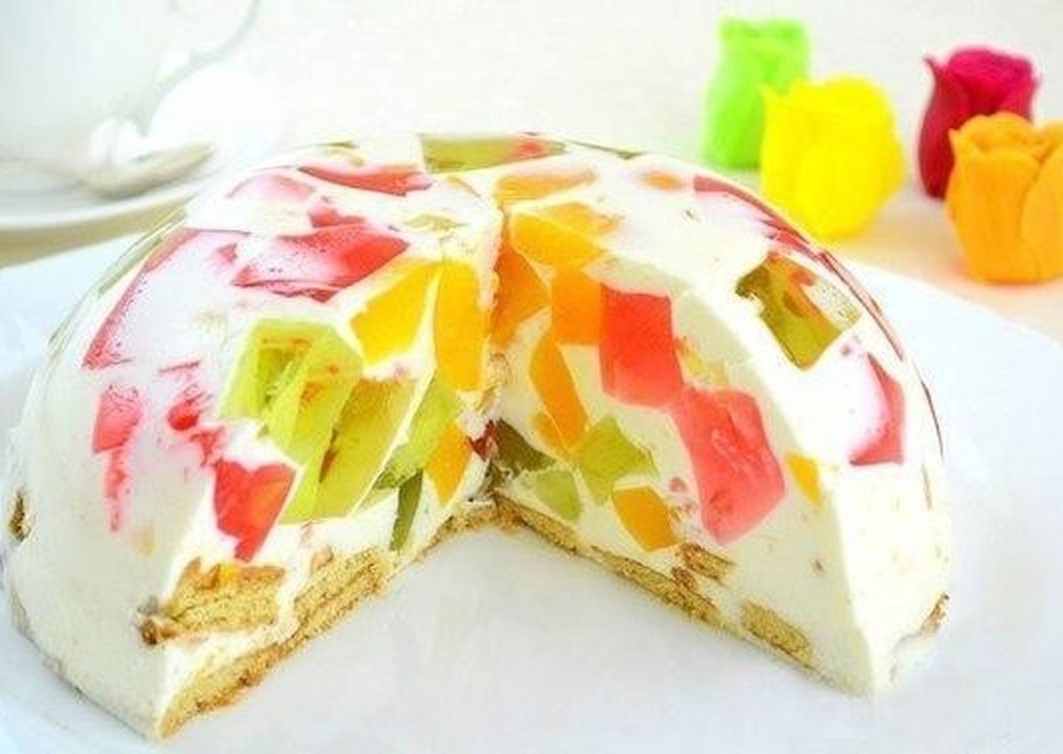 Торт из творога и желе