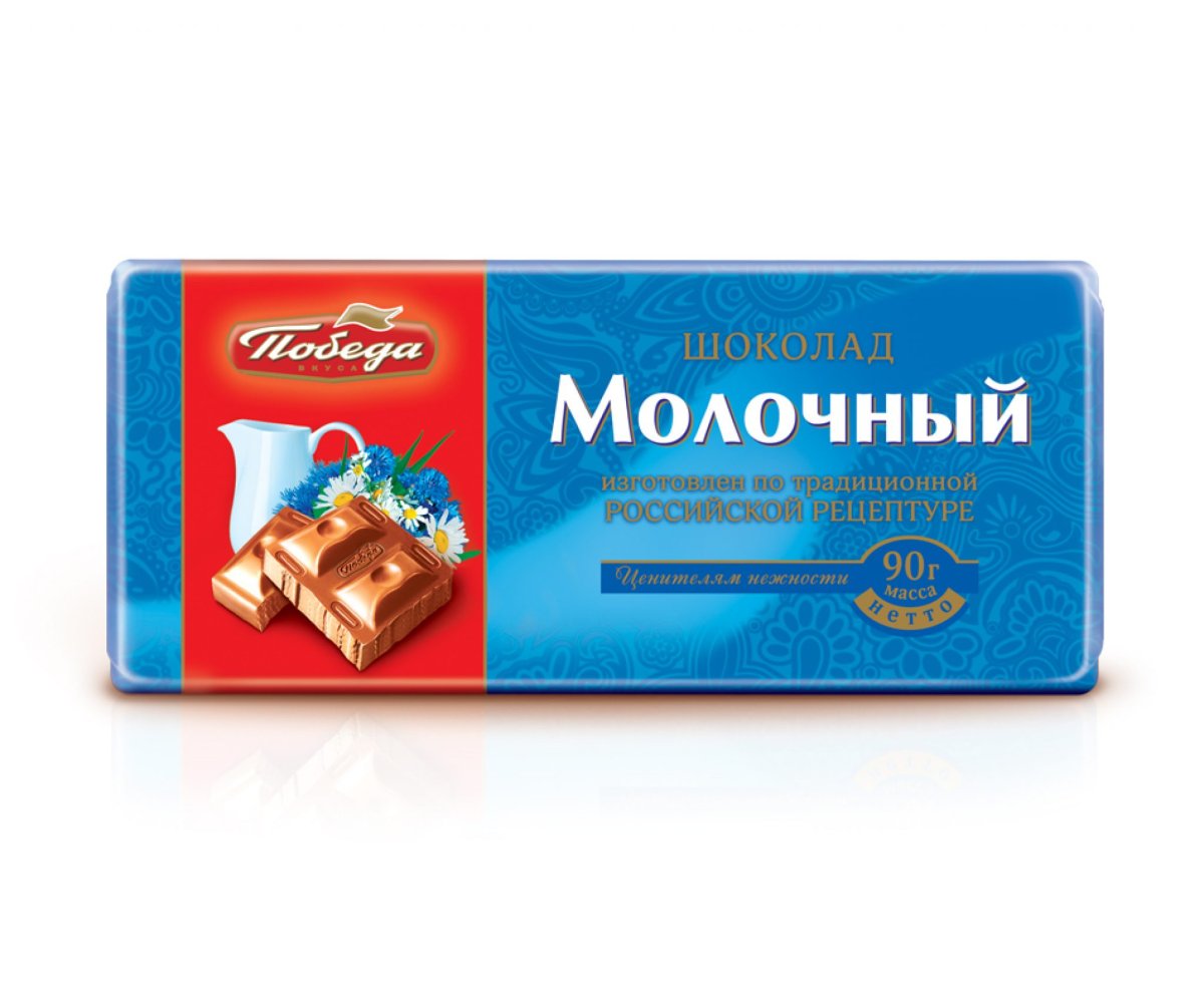 Шоколад победа молочный 90 гр