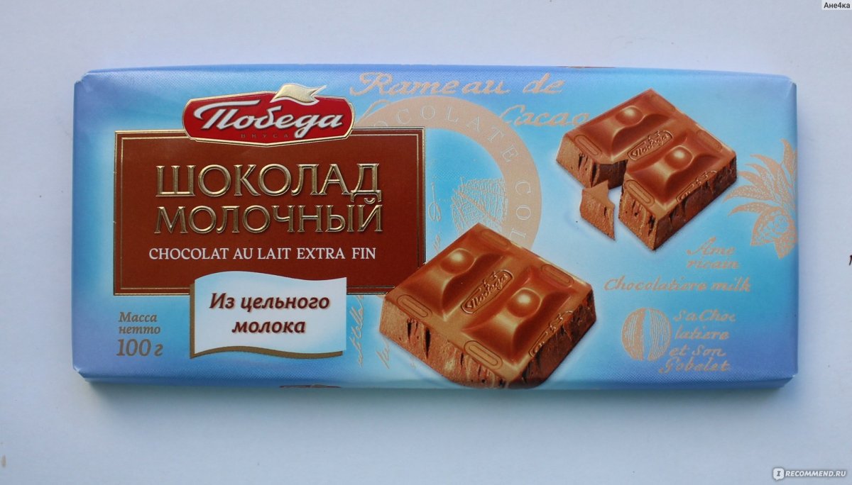 Молочный шоколад в упаковке