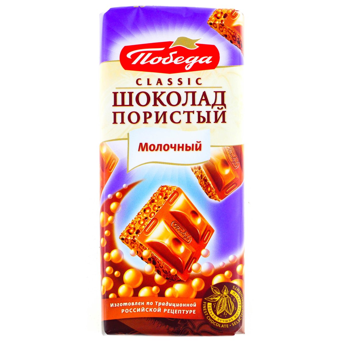 Шоколад победа вкуса пористый молочный 65г