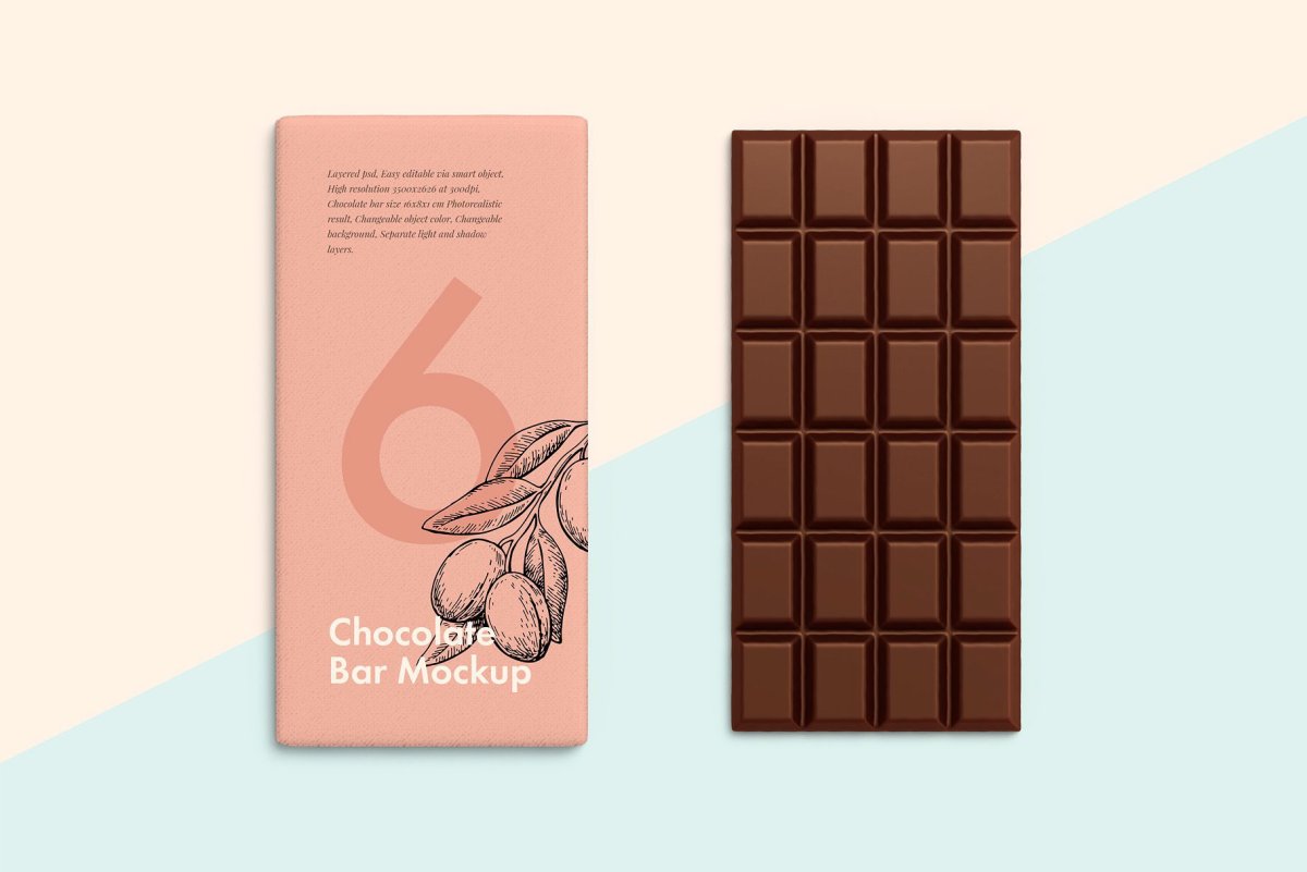Mockup плитка шоколада