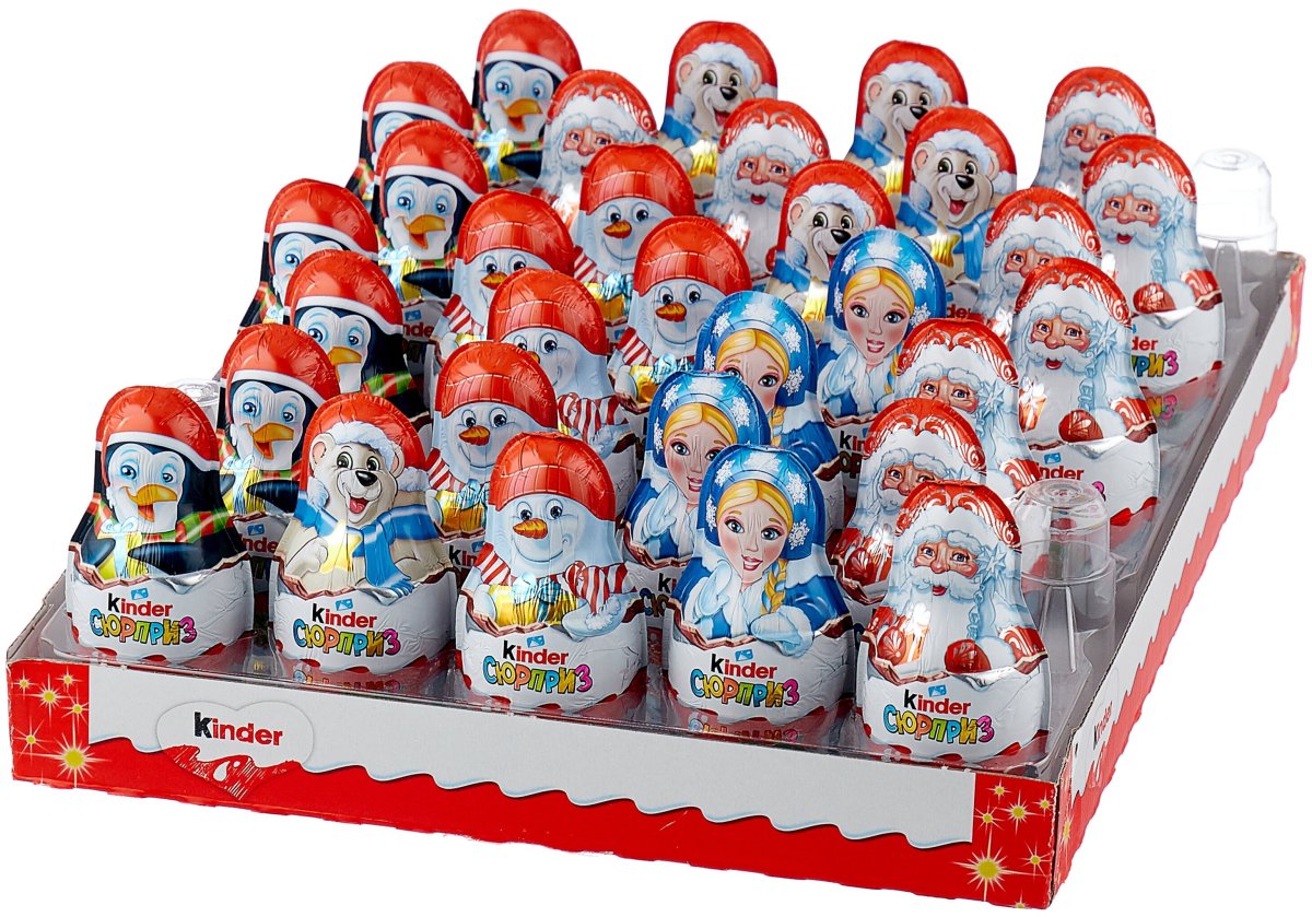 Шоколад kinder сюрприз 36г молочный фигурный НГ