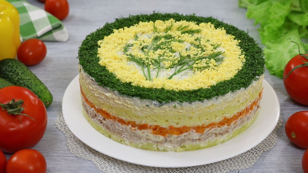 Торт овощной слоями