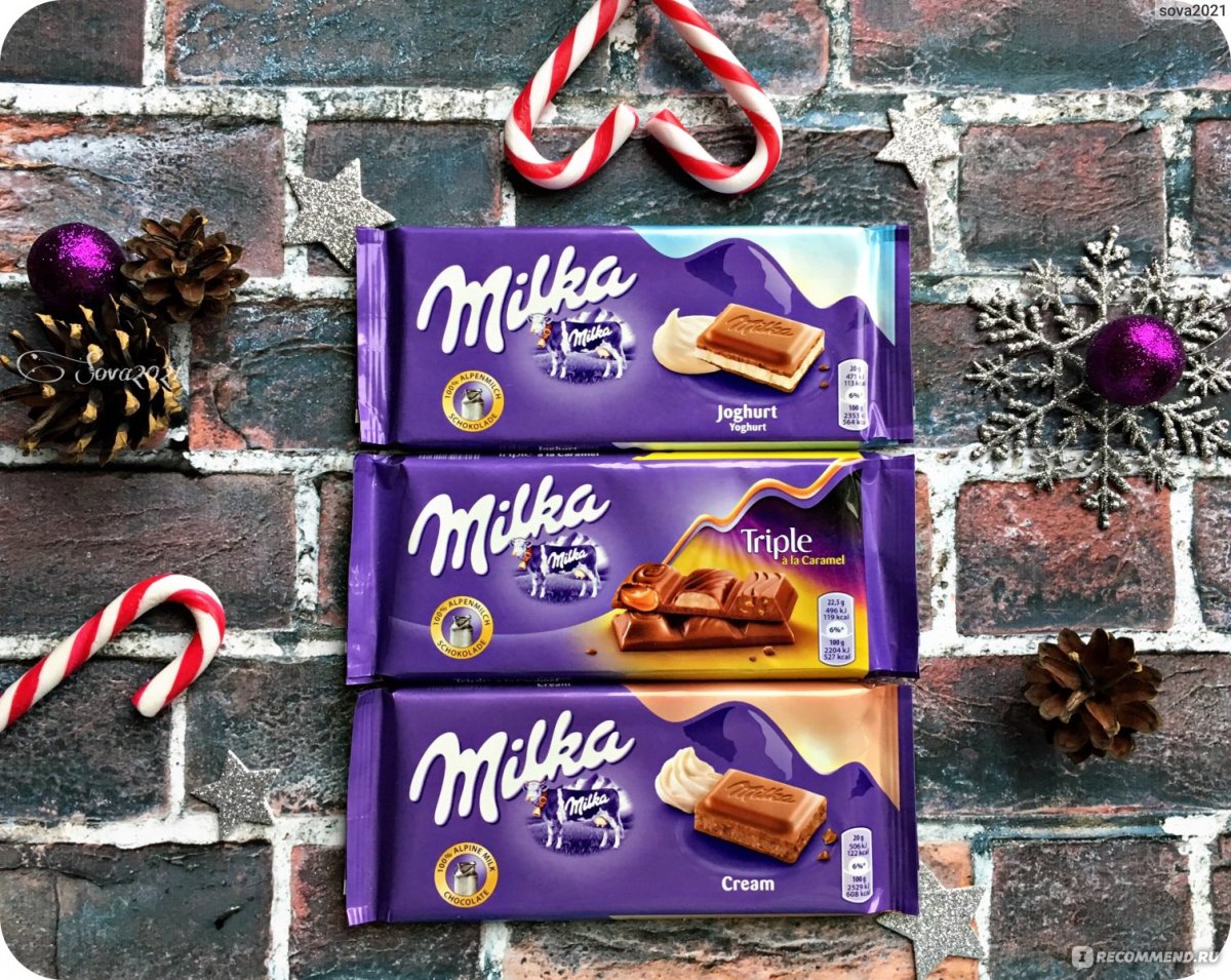 Milka шоколадная плитка Triolade 280гр
