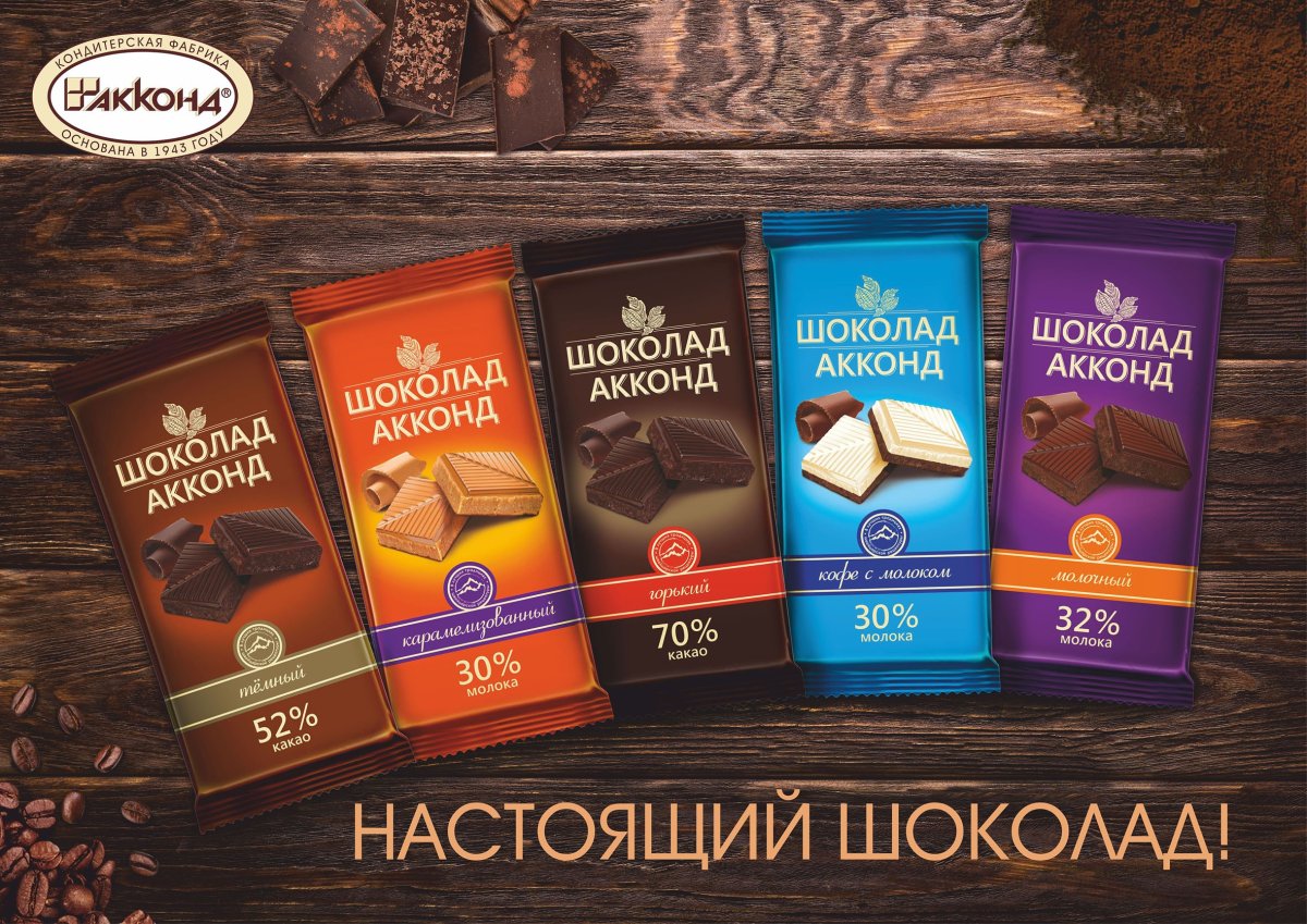Конфеты Горький шоколад Акконд