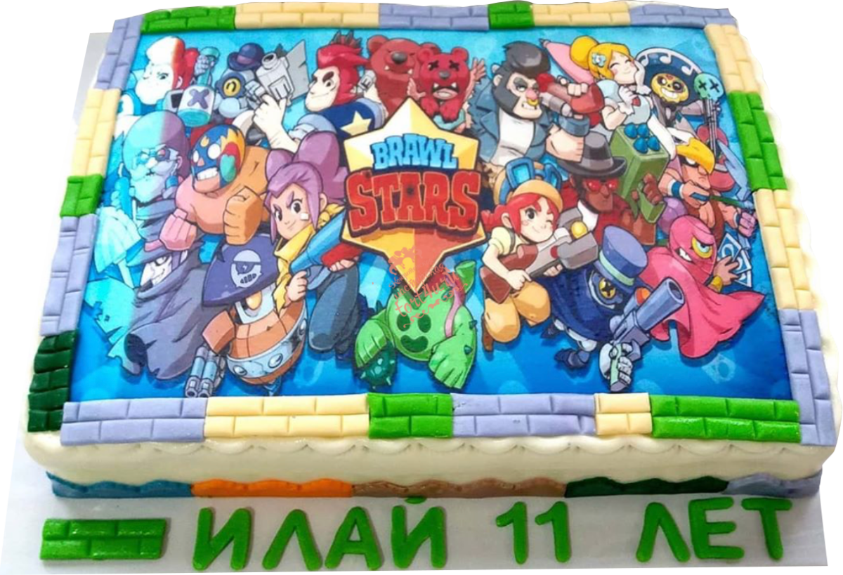 Украсить торт в стиле Brawl Stars