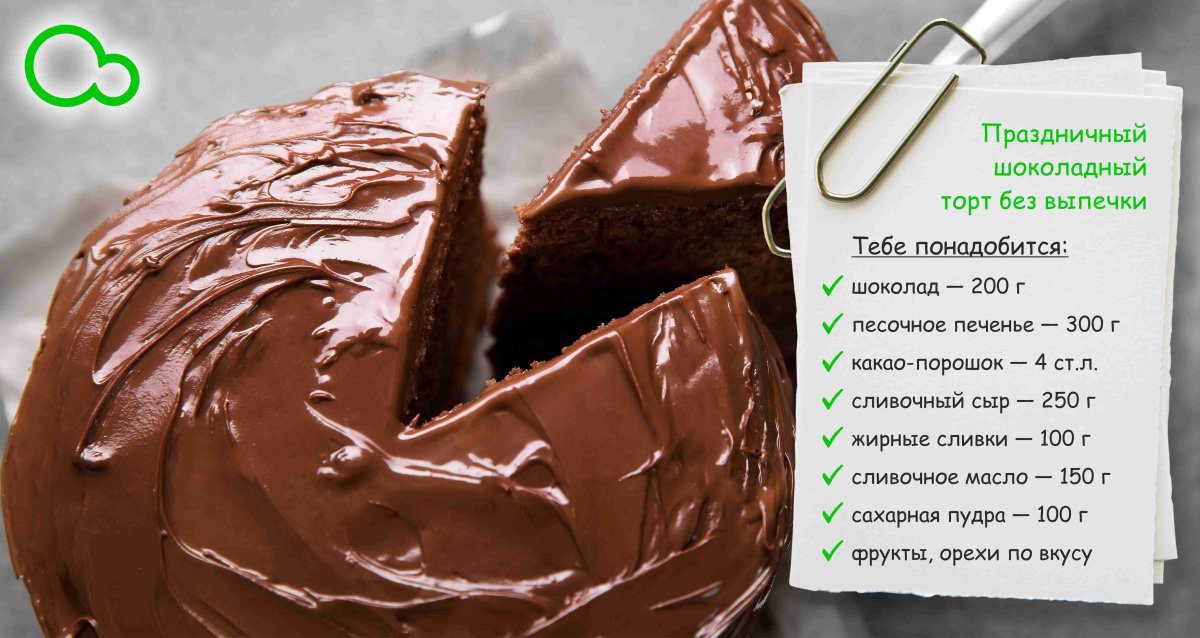 Торт из шоколада сливок и печенья