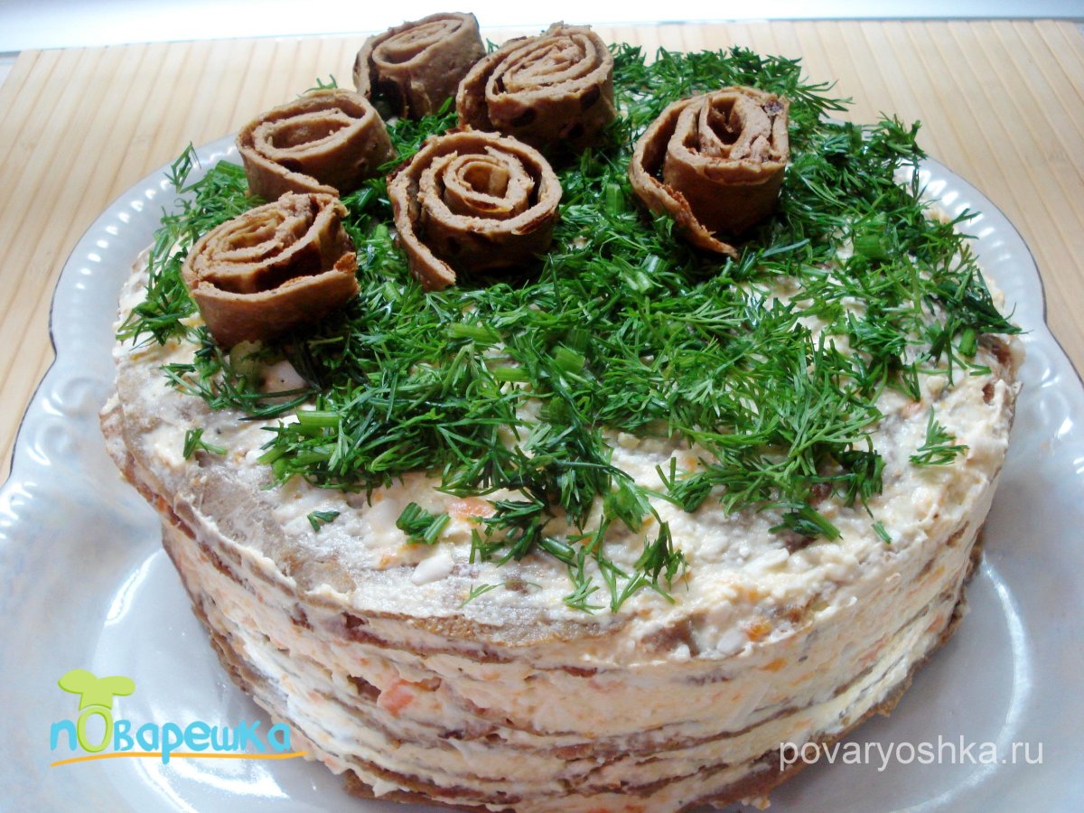 Печеночный торт закусочный