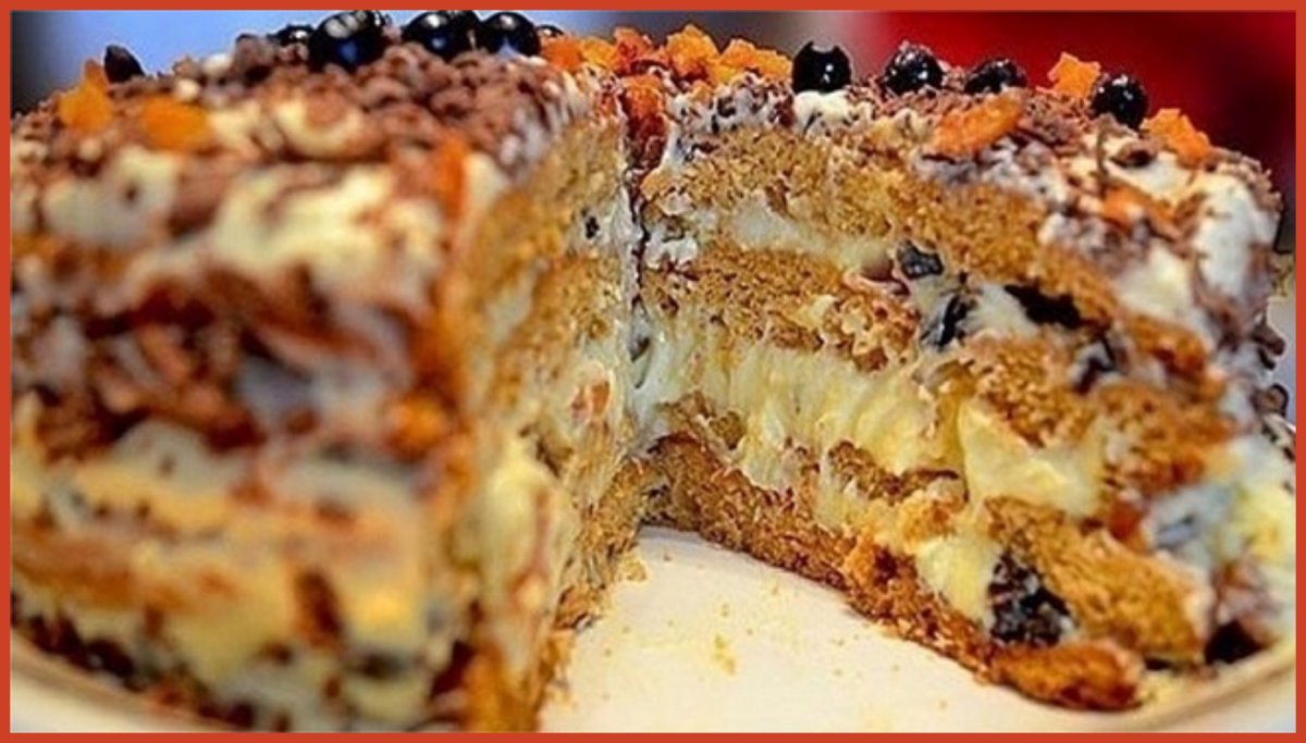 Торт Королевский с маком орехами изюмом