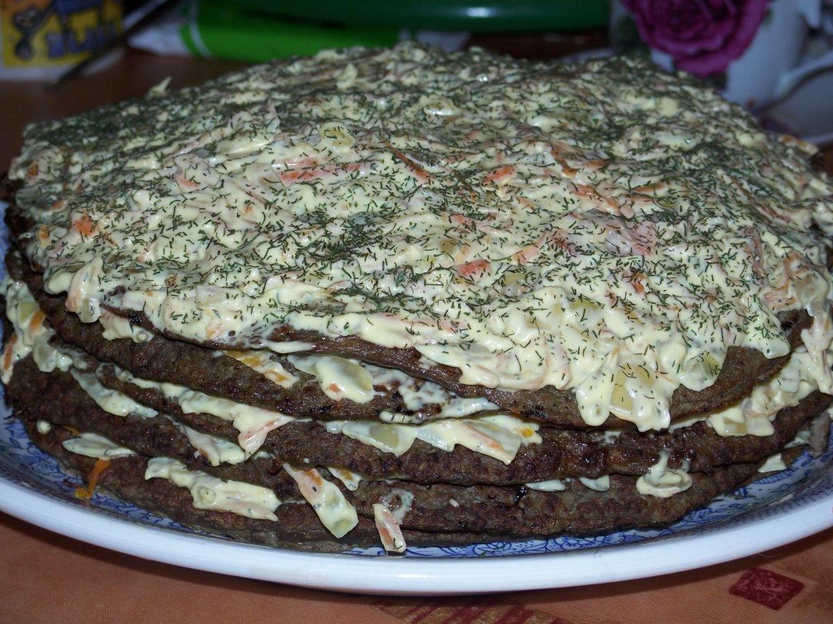 Торт из печени свиной