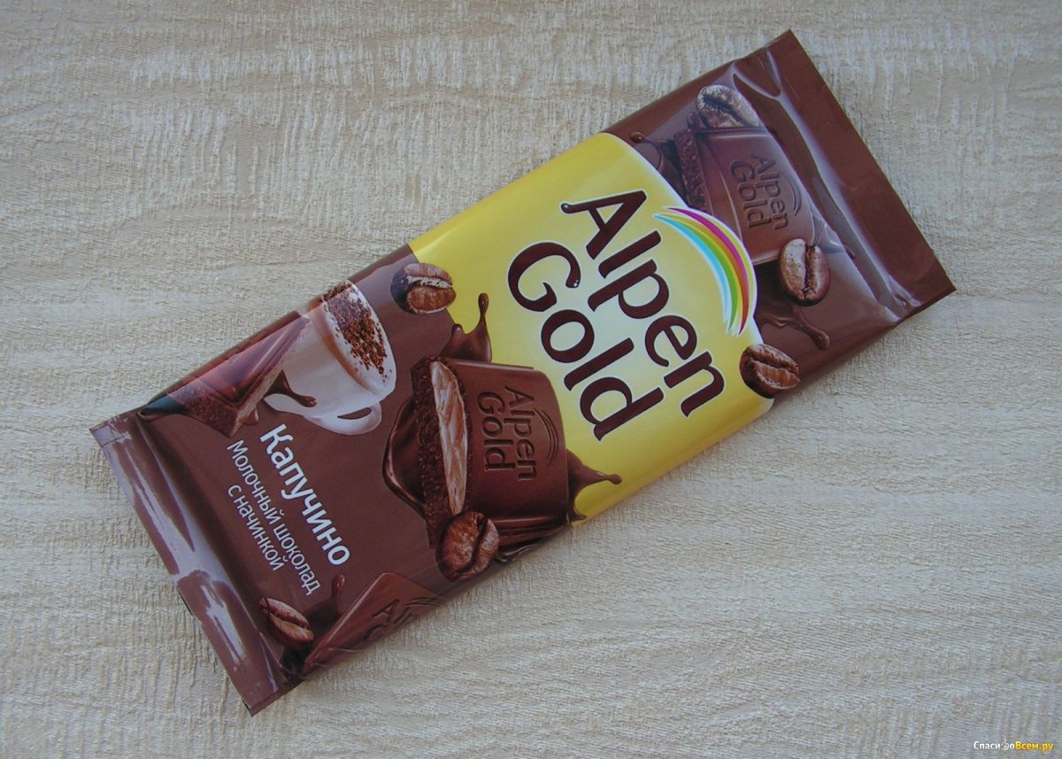 Шоколад Alpen Gold 90гр молочный капучино