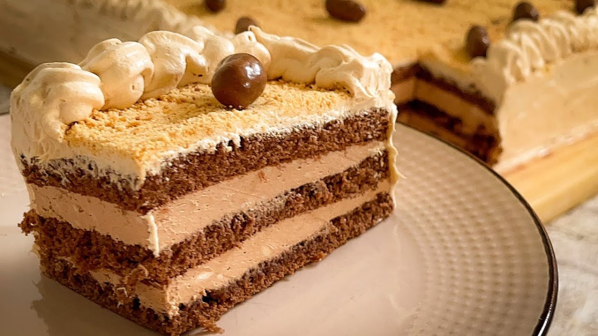 Муссовый торт с персиками