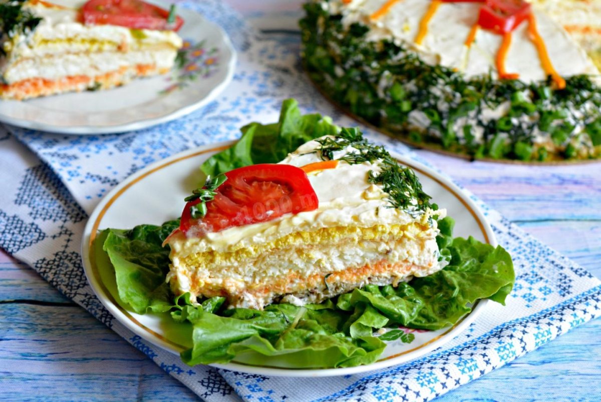 Закусочный торт Наполеон мясной