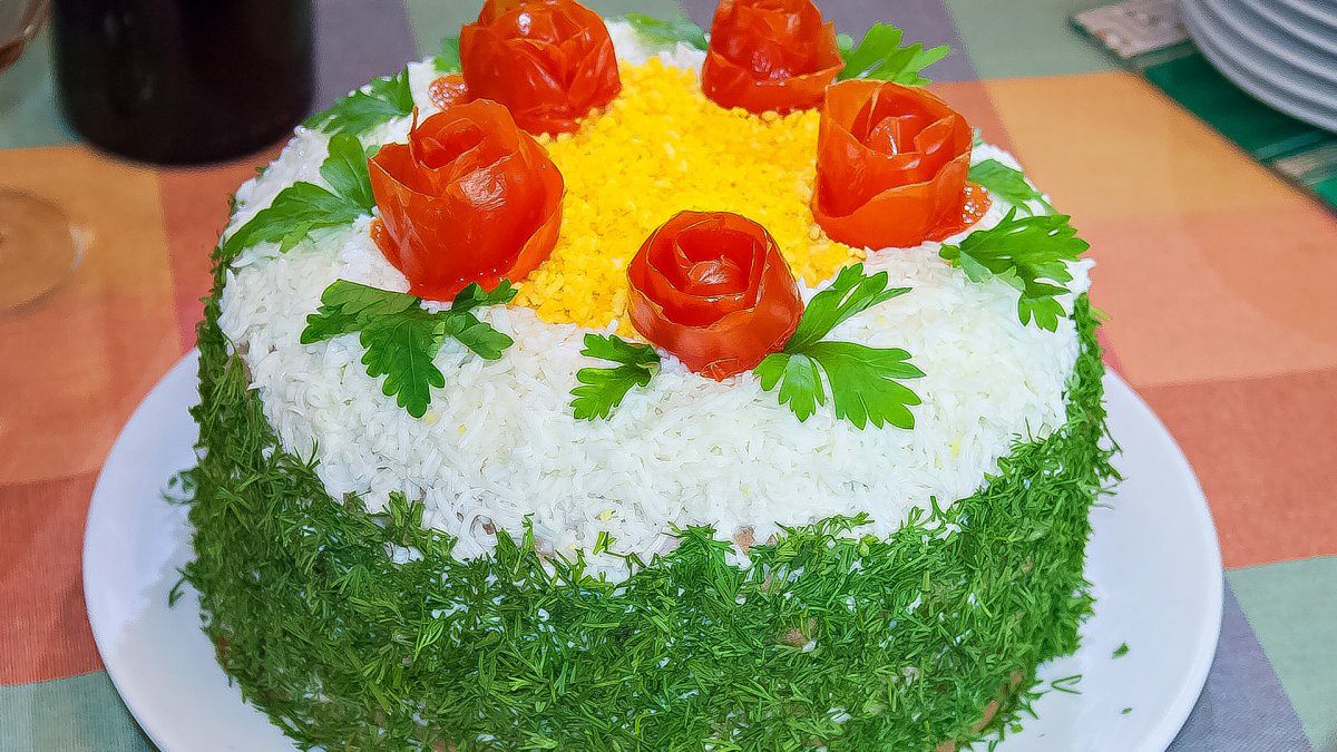 Рыбный закусочный торт Рыбацкая удача