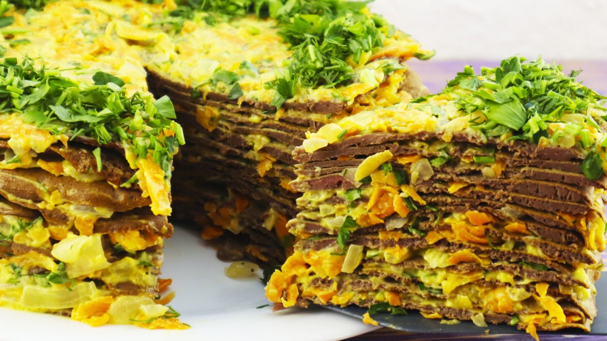 Печёночный торт из куриной печени