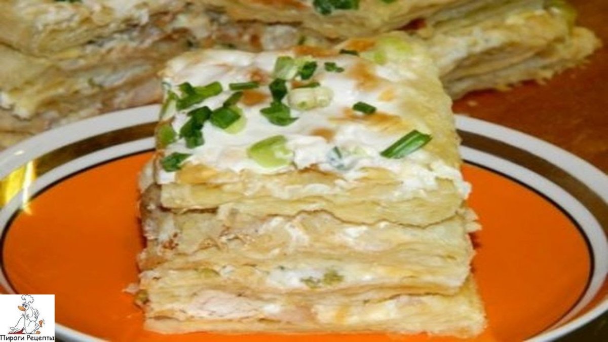 Торт несладкий закусочный слоеный