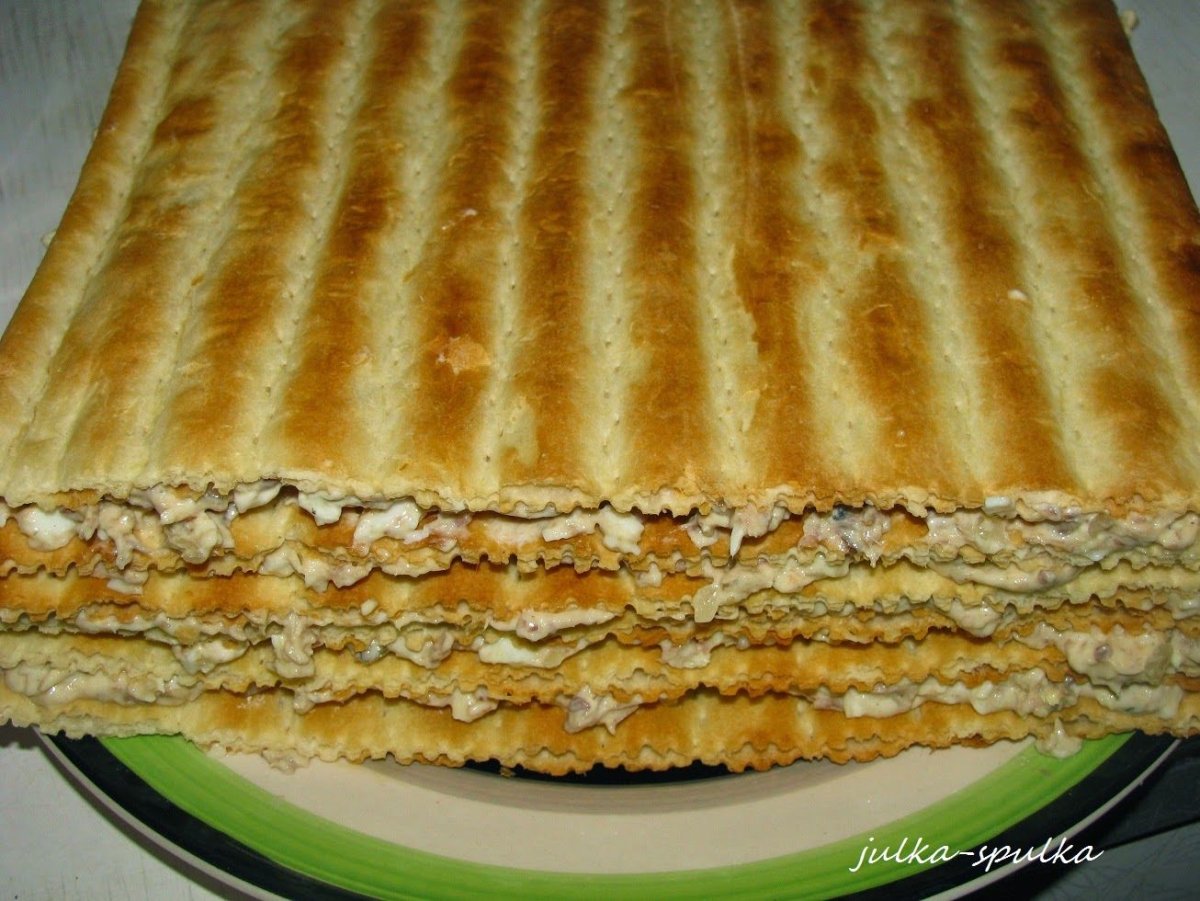 Закусочный торт Наполеон мясной