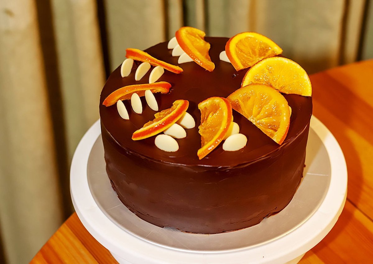 Шоколадно мандариновый торт
