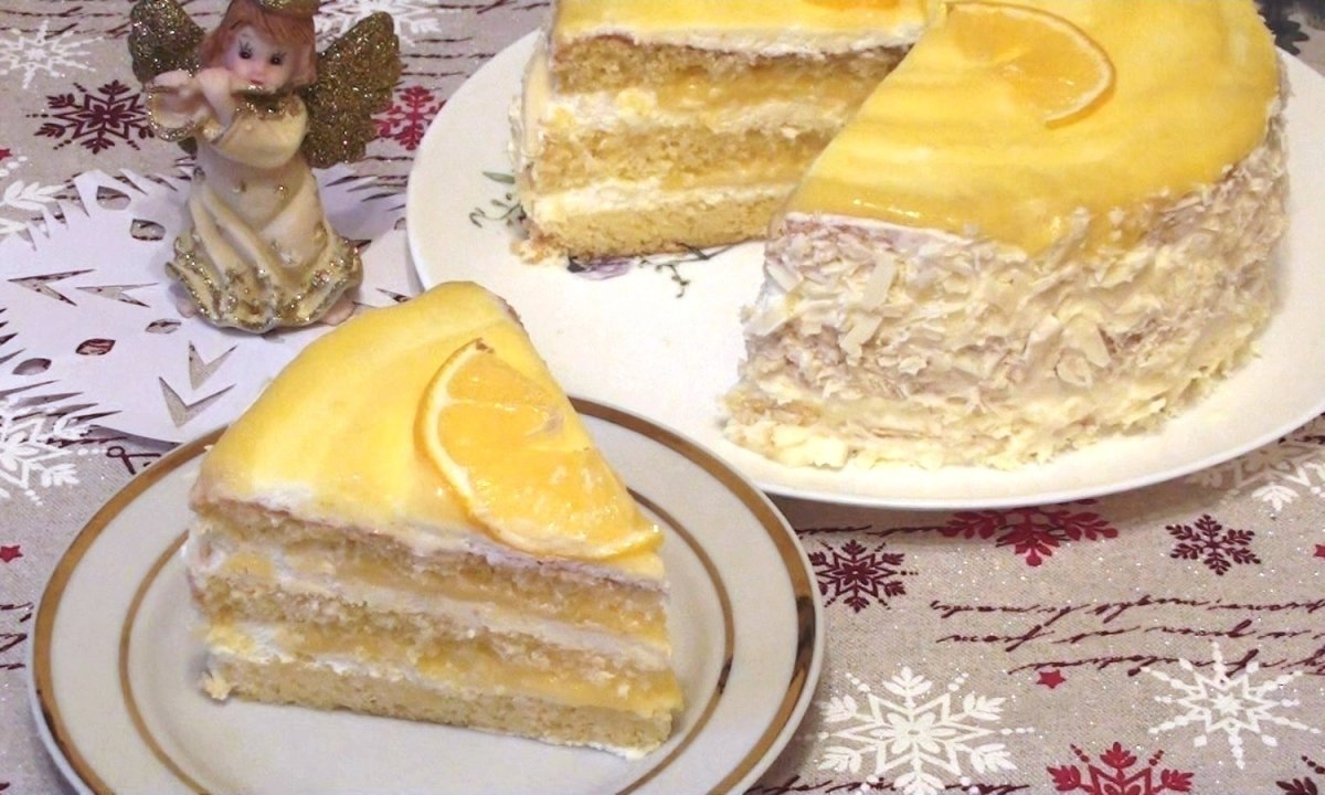 Маковый бисквит с лимонным курдом