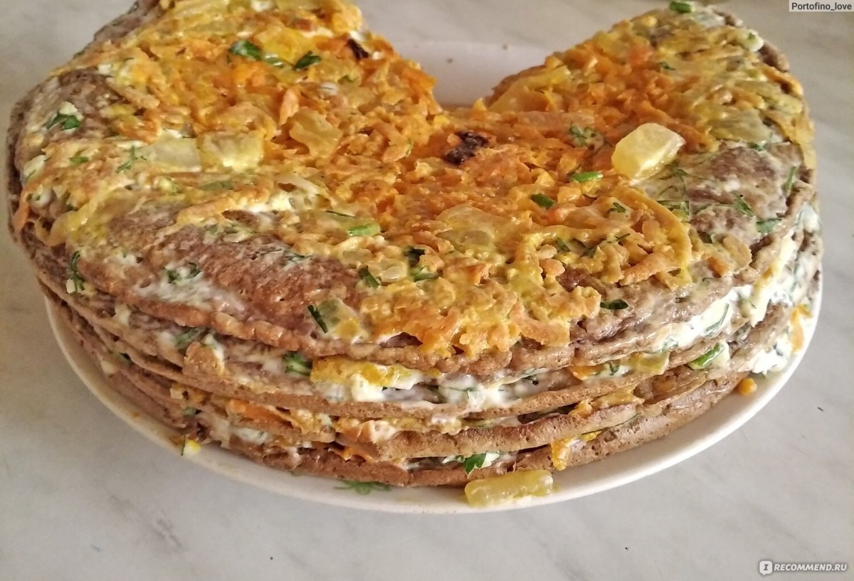 Красивый печеночный торт