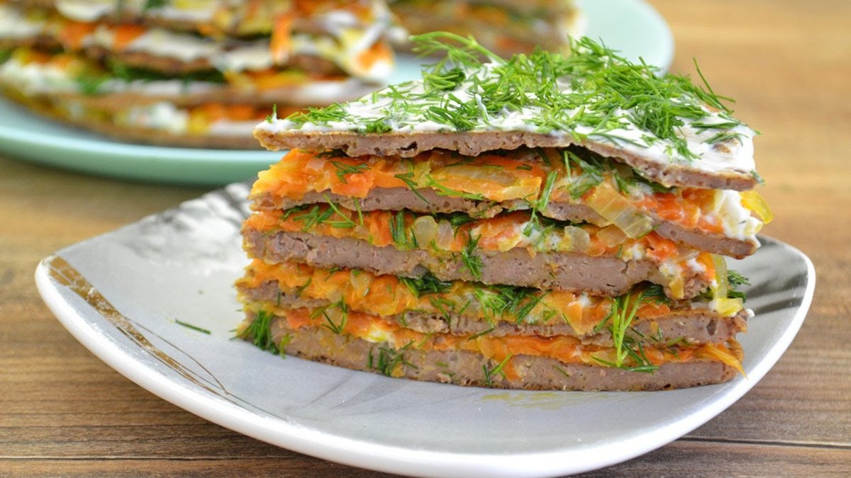 Печеночный куриный торт